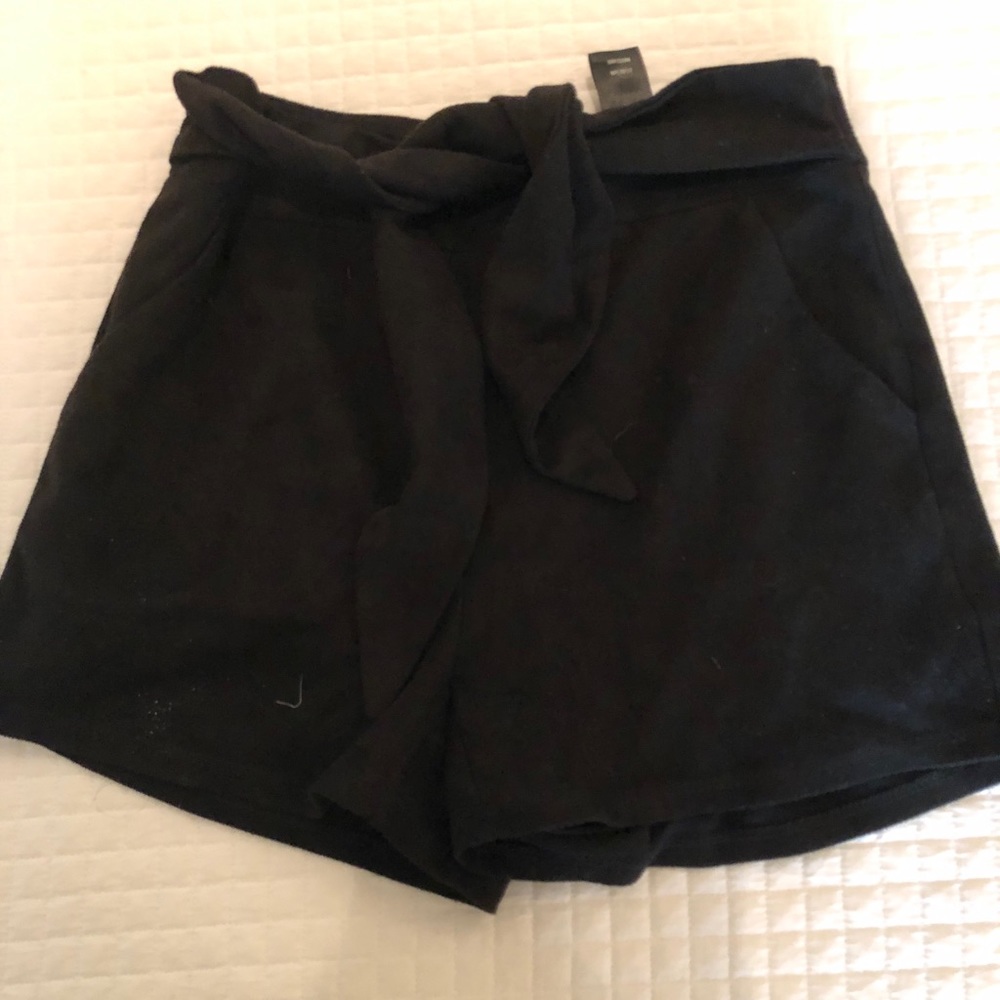 Aqua suede shorts